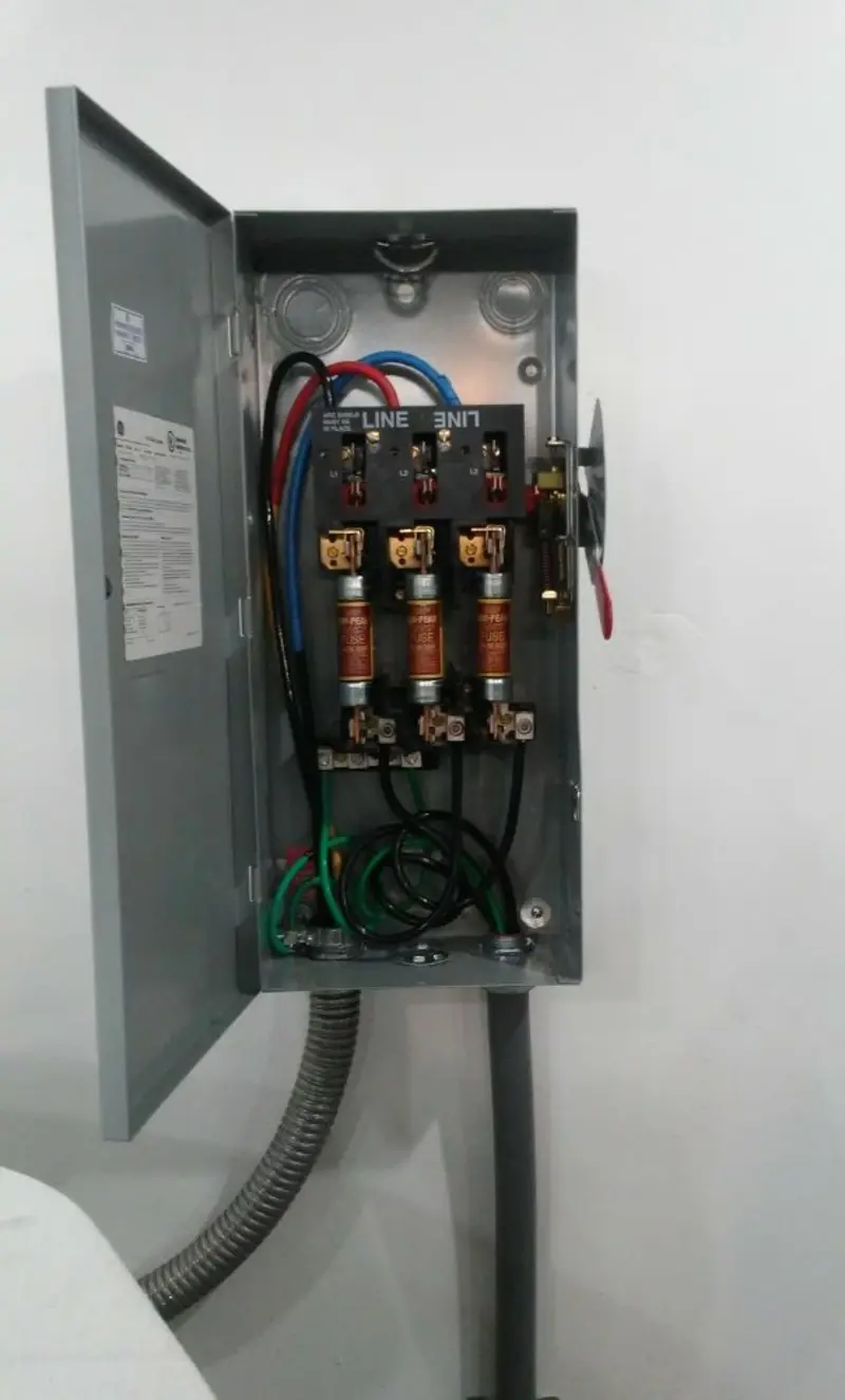 Three-phase disconnect switch installed for Electrical Wiring & Rewiring in Roseland